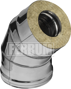 Колено термо 135° (430/0,5мм + нерж.) Ф150х210, Ferrum (fd07.150T.4.FF)