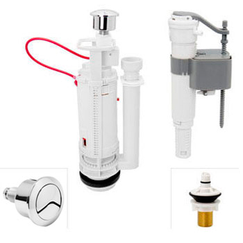 Арматура для унитаза GAPPO "LAB PROFESSIONAL" LAB005 "2 в 1"  (нижний и боковой подвод) 1/2" резьба