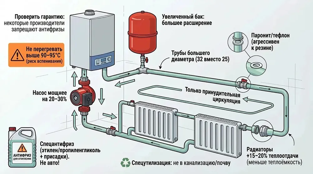 Виды теплоносителей для систем отопления частного дома