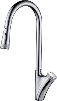 Смеситель для кухни D&K Bayern.Alfeld DA1482501 с выдвижной лейкой, кнопочный, хром