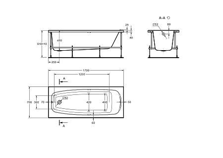 Ванна акриловая ROCA SURESTE (170*70) ZRU9302769