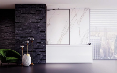 Шторка на ванну Veconi Palau PL-85GR 700x1500 брашированный графит стекло прозрачное PL85GR-70-01-C8