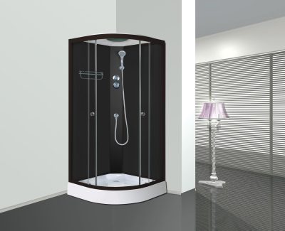 Душевая кабина B90А Низкий поддон, тонированные стёкла, черный профиль 900*900*2150 мм,