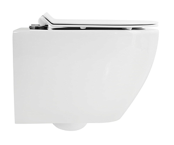 Унитаз подвесной Cezares STYLUS-TOR, смыв Торнадо, м/лифт, метал. кр. (CZR-6601-TH-TOR+CZR-2011-SC)
