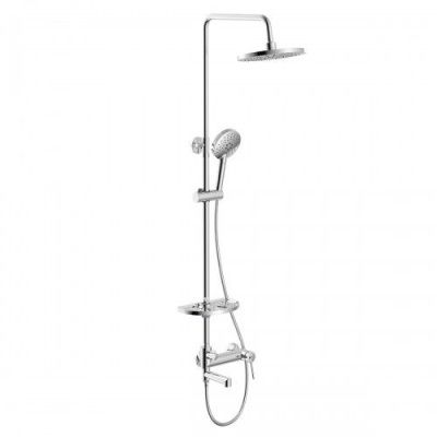 Душевой гарнитур со смес. Lemark Minima LM3862C с верхней душевой лейкой "Тропический дождь", хром