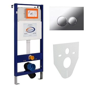 Инсталляция для унитаза Aquanika BASIC + клавиша 01.02.19. (10.702.450.02.19).шум.из.,креп.