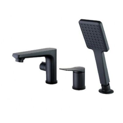 Смеситель для ванны (на борт) Lemark Bronx LM3745BL, черный