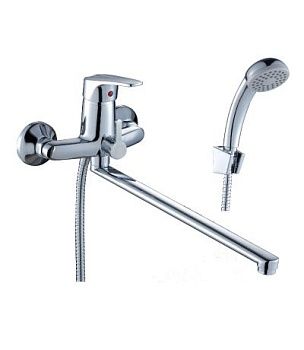 Смеситель для ванны Rossinka D40-32 с плоским изливом 350 мм, хром