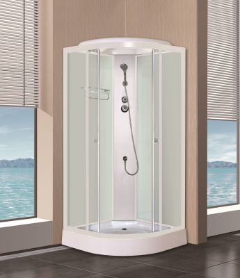 Душевая кабина W90А Низкий поддон, прозрачные стекла, белый профиль 900*900*2150 мм,