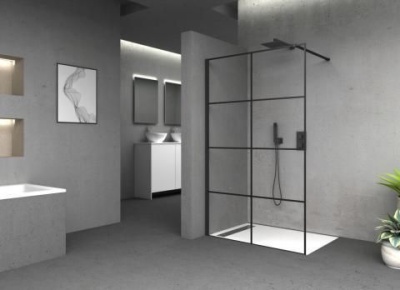 Душевое ограждение Golden Frog GF-6817, черное 1200*2000, напольное, прозрач.стекло