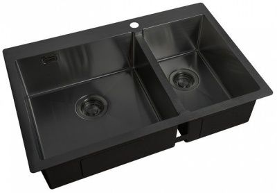 Мойка кухонная ZORG LIGHT ZL R 780-2-510-L GRAFIT, доп. чаша (26х41см) справа