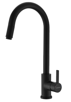 Смеситель для кухни VODA Vessel R-излив вытяжной, арт. VSL519B, черный