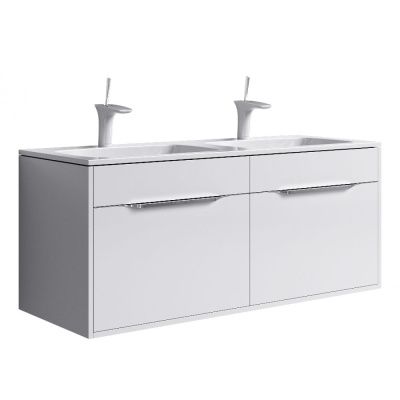 Тумба под умывальник подвесная Aqwella "Malaga" (Malaga 1200 Duet), цвет белый  ш1215*в505*г450