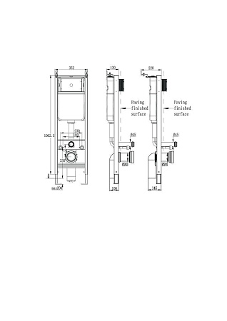 Инсталляция для унитаза ZILI DO K012D (NEW) 35см (без клавиши смыва)