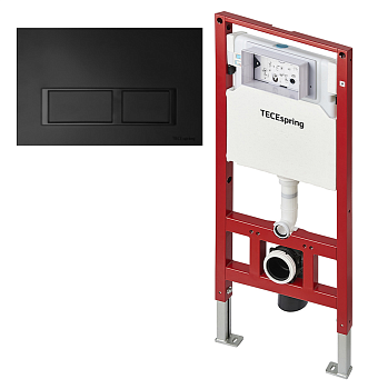 Инсталляция TECEspring c клавишей TECEspring, прямоуг кнопки, черный мат