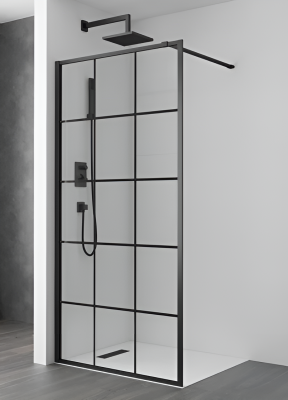 Душевое фиксированное ограждение Golden Frog GF-6817, 1000*2000, напольное, черное