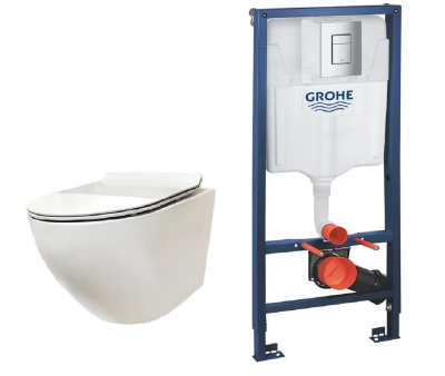 Комплект унитаз Golden Frog (LT046E-UQ) + инсталляция GROHE Rapid SL (38772001)