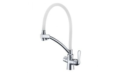 Смеситель для кухни Lemark Comfort LM3070C-White с подключением к фильтру