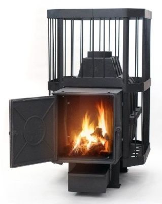 Печь банная Сибирь 20 чугунная дверка сетка