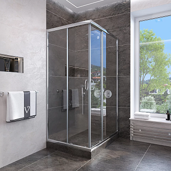 Душевое ограждение Veconi Rovigo RV-113 900x900x1850 хром стекло прозрачное RV113-90-01-C5