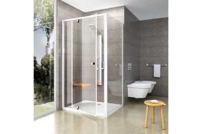 Неподвижная стенка для двери Ravak Pivot PPS-90 профиль белый стекло прозрачный, 90G70100Z1 00000017