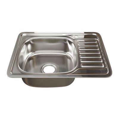 Мойка из нерж. стали врезная Mixline 160/0,6 50*65 левая выпуск 3 1/2", с сифоном