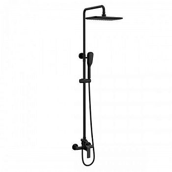 Душевой гарнитур со смесит. Lemark Ursus LM7260BL с верхней душ. лейкой "Тропический дождь", черный
