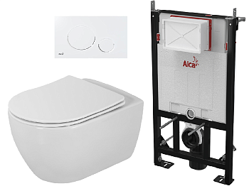 Комплект унитаз CEZARES COMFORT CRZ-191-TH+CRZ-2316-SC + инсталляция Alcaplast АM101-850 кнопка M670 общ
