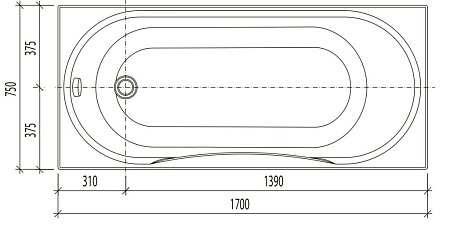 Ванна акриловая AQUANIKA FORM (170*75) A1017075026 