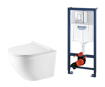 Комплект унитаз Golden Frog LT067E-R + инсталляция GROHE Rapid SL (38772001)