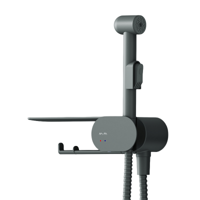 Смеситель с гигиеническим душем AM.PM Like F0202622 с полкой, держ. туалетной бумаги, черный***