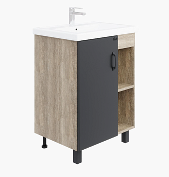 Тумба Onika ТИМБЕР 60.01 серый матовый/дуб сонома 