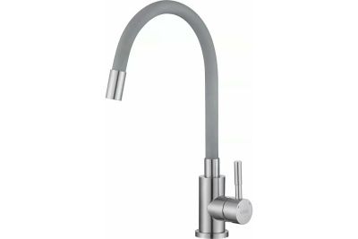 Смеситель для кухни ESKO Snake, K44 G, гибкий излив серый, нерж.