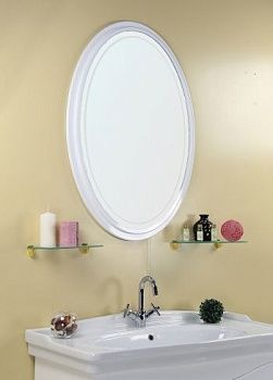 Зеркало овальное АДЕЛЬ 70.01 с 2-мя стекл.полочками, 717х20х1018