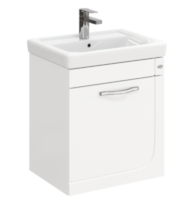 Тумба подвесная Onika ИРИС 50.01 с умывальником Тигода-50, белая (506х380х600)