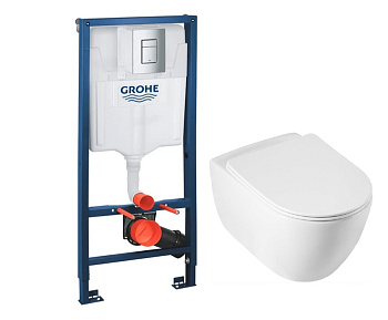 Комплект унитаз CEZARES COMFORT (CRZ-191-TH+CRZ-2316-SC) + инсталляция GROHE Rapid SL (38772001)