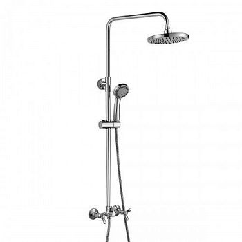 Душевой гарнитур со смесит. Rossinka Q02-45 c верх. душ. лейкой "Тропический дождь", двуручн., хром