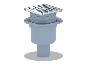 Трап TA5702 вертик. регулируемый D50 нерж.решетка100*100