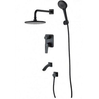 Смеситель для ванны и душа Lemark Bronx LM3722BL, встраиваемый, черный