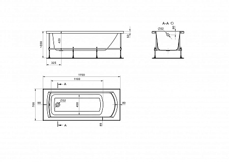 Ванна акриловая SANTEK МОНАКО 170*70 (1.WH11.1.979)
