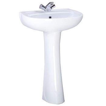 Умывальник Версия белый с пьедесталом и переливом