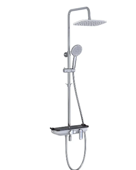 Душевой гарнитур со смесителем Lemark Tropic LM7012C с верх. душ. лейкой "Тропический дождь", хром