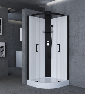 Душевая кабина Golden Frog BW90M Низкий поддон, прозрачные стекла 6мм, черный профиль 900*900*2170