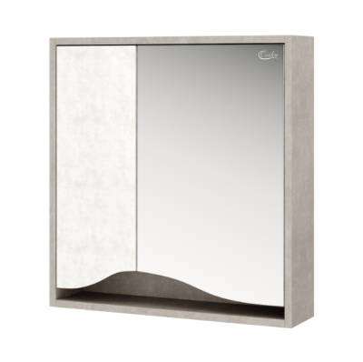 Шкаф-зеркало Onika БРЕНДОН 60.00, светлый камень (600х144х720)