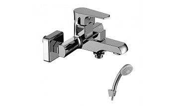 Смеситель д/ванны Lemark Plus Factor LM1612C, дивертор с керамическими пластинами, с аксессуарами