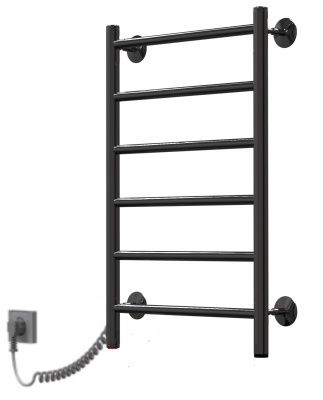 Полотенцесушитель электрический Лесенка 50*80, кнопка слева, черн/мат. (13744)