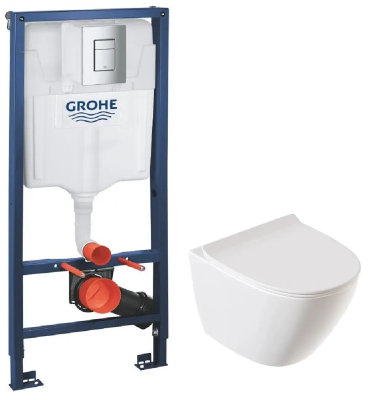 Комплект унитаз Eletto Milana EL00520 + инсталляция GROHE Rapid SL (38772001)