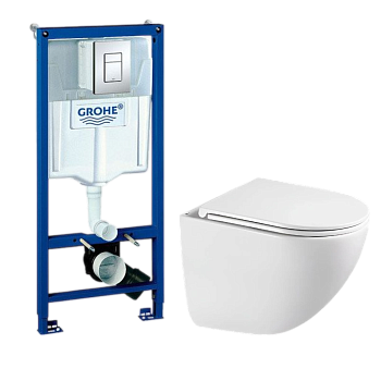 Комплект унитаз Eletto Milana Vortex EL00771 + инсталляция GROHE Rapid SL (38772001)