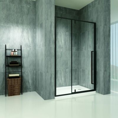 Душевая дверь в нишу ZILI DO L25121 BLACK ЕВРОПА 1200*2000мм 6мм распашная универсальная