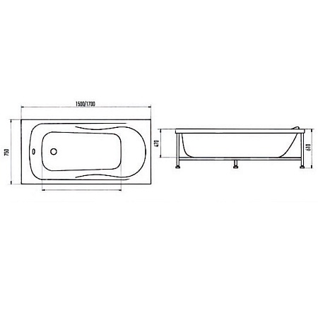 Ванна акриловая AQUANIKA OPTIMA (170*75) A1017075006